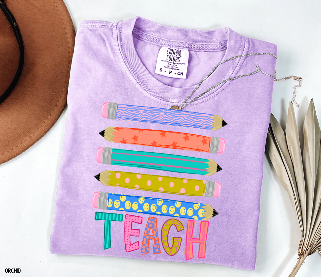 Teacher Pencil Adult Comfort Colors T-Shirt