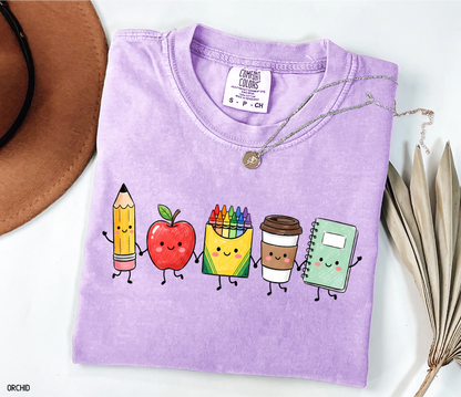 Cute School Icons Adult Comfort Colors T-Shirt
