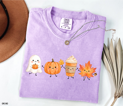 Cute Fall Ghost Adult Comfort Colors T-Shirt