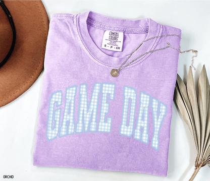 Gingham Game Day Adult Comfort Colors T-Shirt
