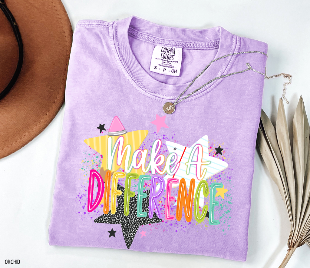 Make A Difference Teacher Adult Comfort Colors T-Shirt