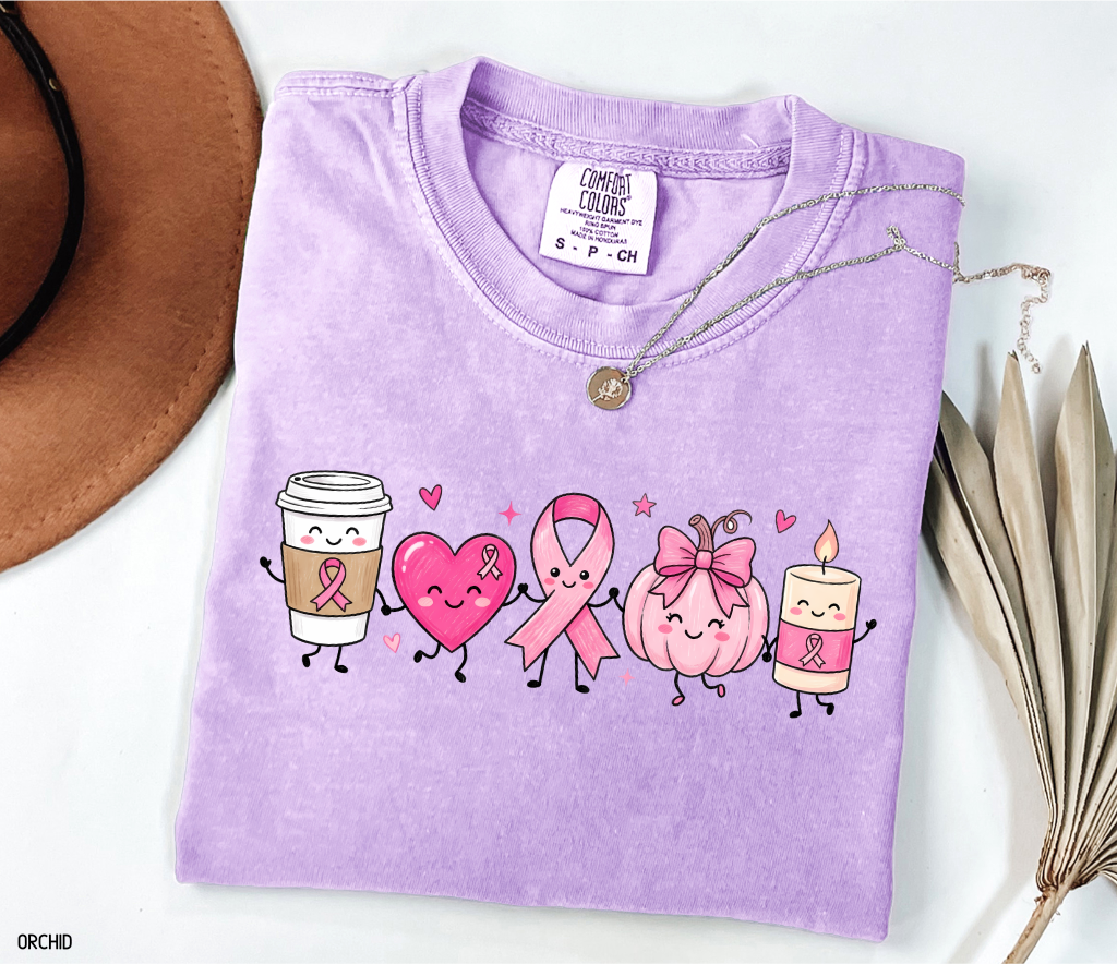 Breast Cancer Awareness Icons Adult Comfort Colors T-Shirt