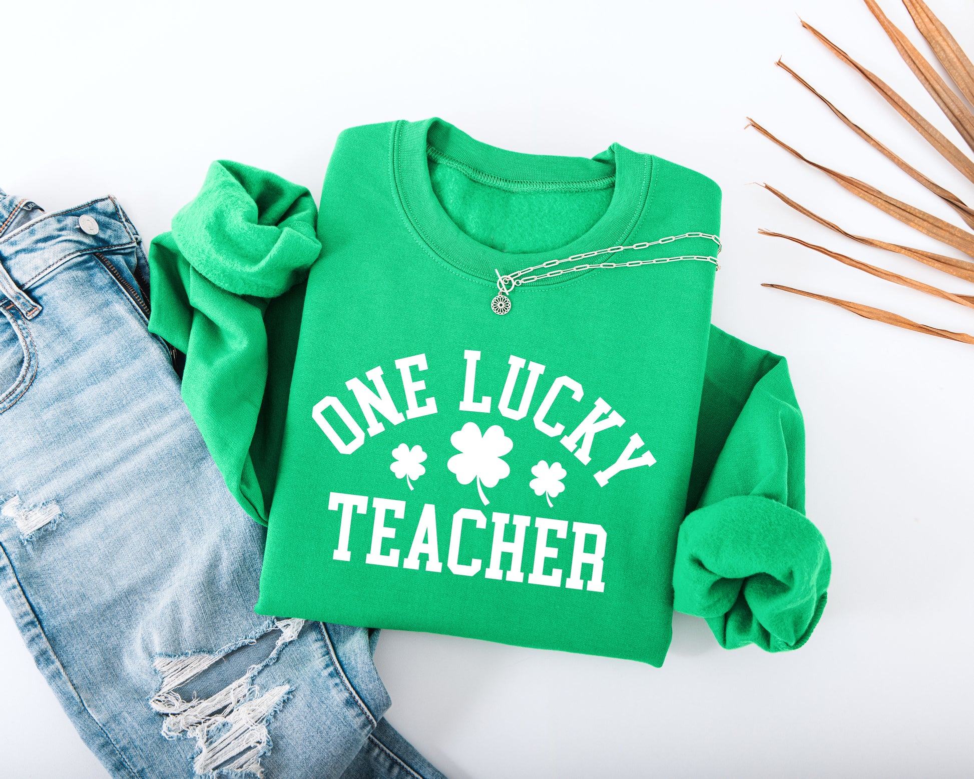 One Lucky Teacher Adult Sweatshirt