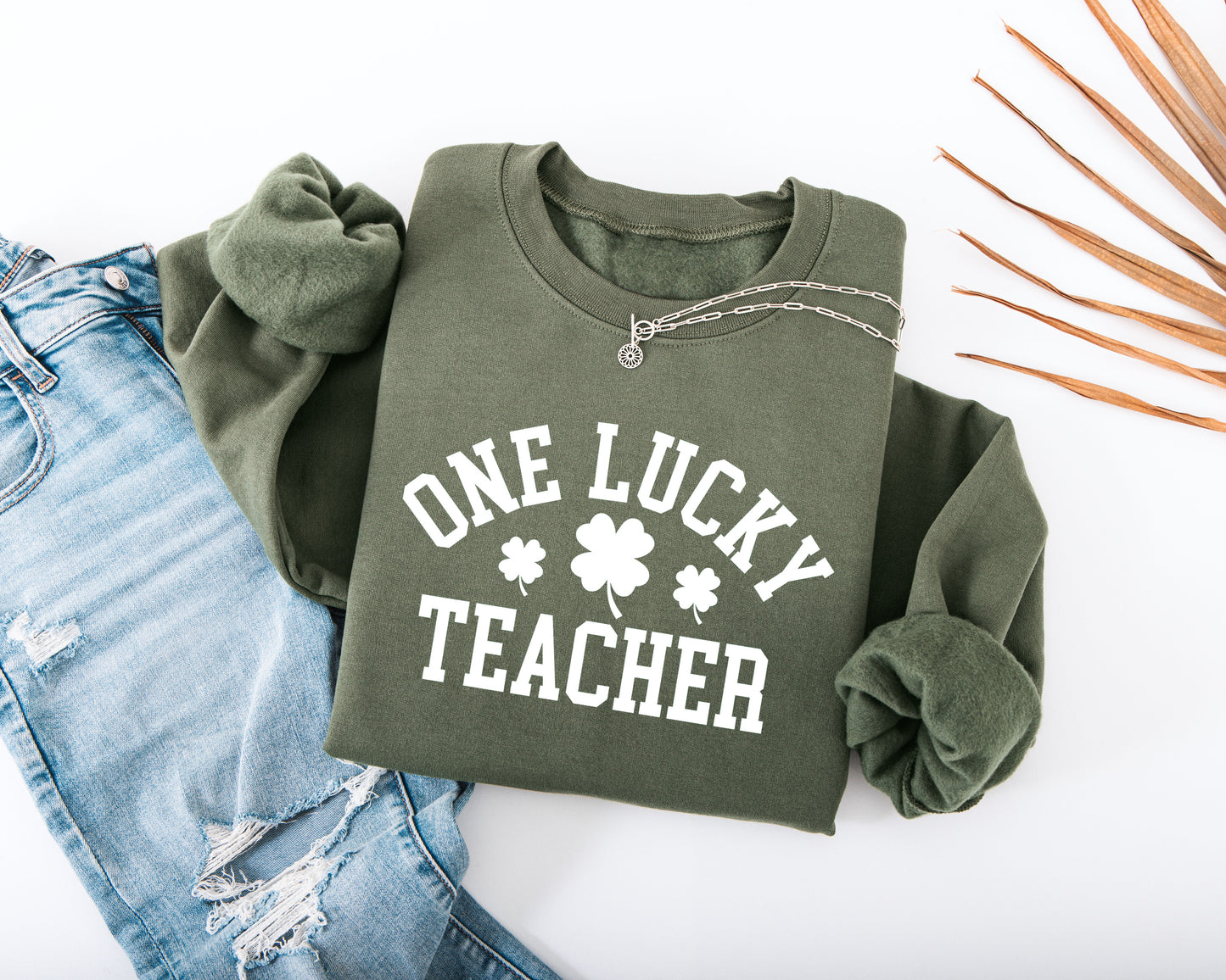One Lucky Teacher Adult Sweatshirt