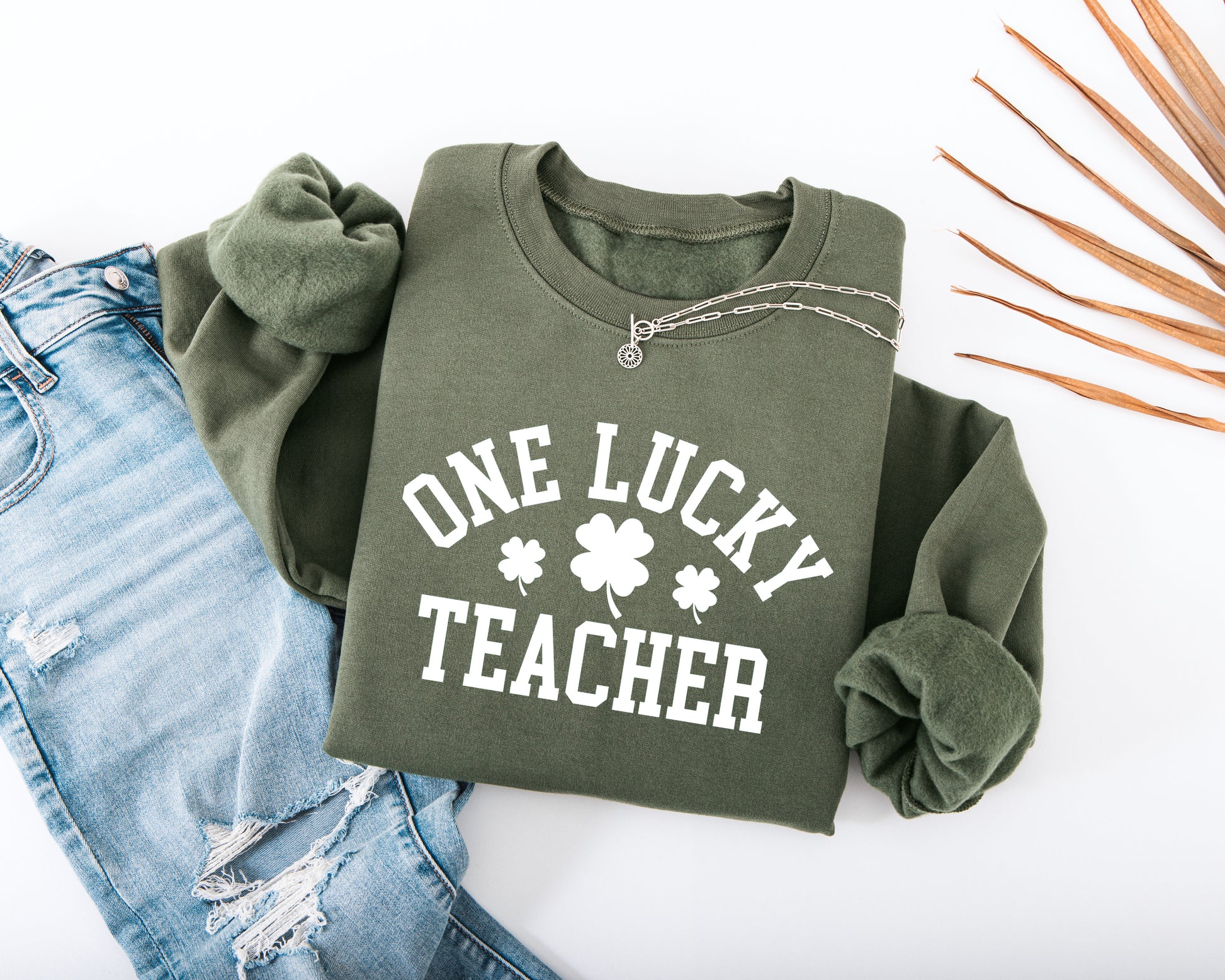 One Lucky Teacher Adult Sweatshirt