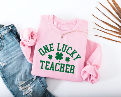 One Lucky Teacher Adult Sweatshirt