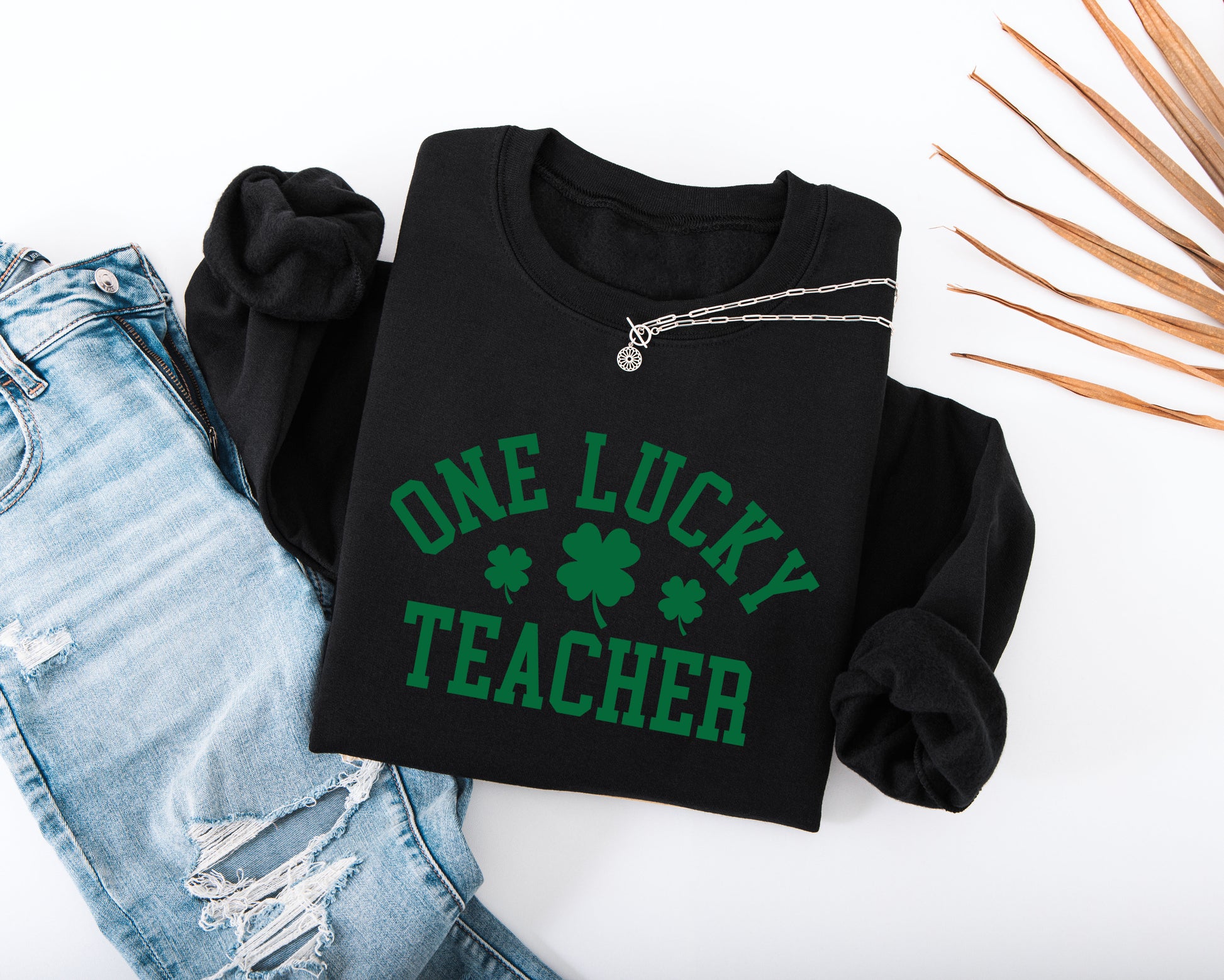 One Lucky Teacher Adult Sweatshirt