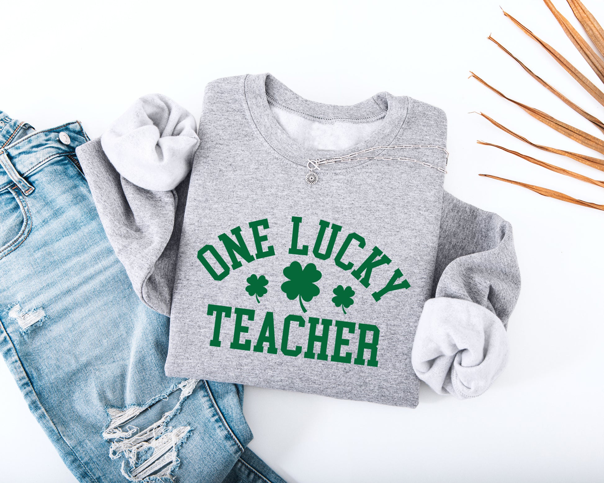 One Lucky Teacher Adult Sweatshirt