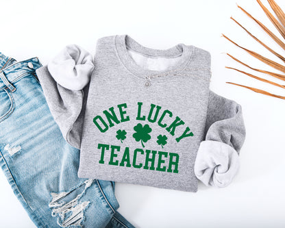 One Lucky Teacher Adult Sweatshirt