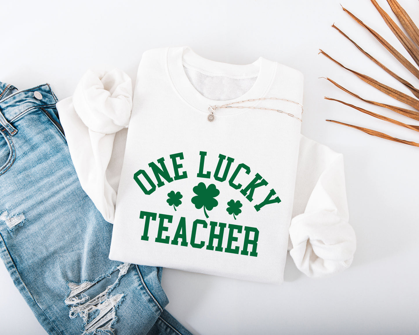 One Lucky Teacher Adult Sweatshirt