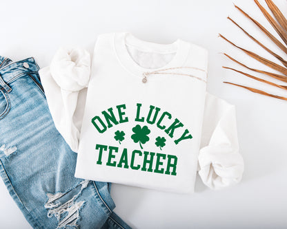 One Lucky Teacher Adult Sweatshirt
