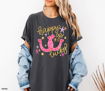 Happy Go Lucky Adult Comfort Colors T-Shirt