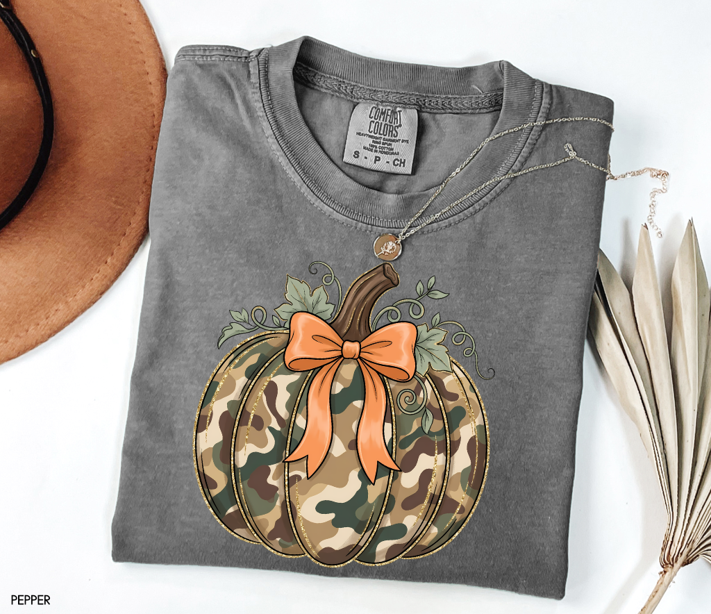 Camo Pumpkin Adult Comfort Colors T-Shirt
