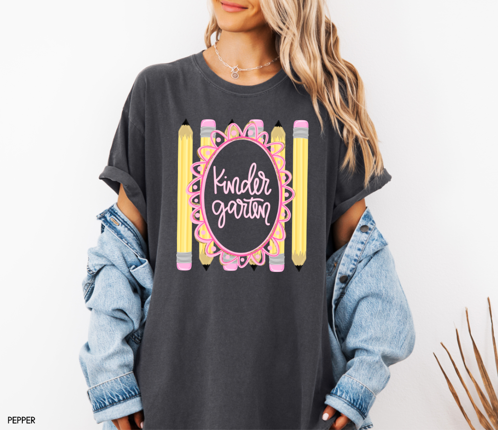 Pencil Grade Level Teacher Comfort Colors T-Shirt
