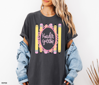 Pencil Grade Level Teacher Comfort Colors T-Shirt