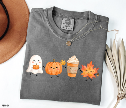 Cute Fall Ghost Adult Comfort Colors T-Shirt