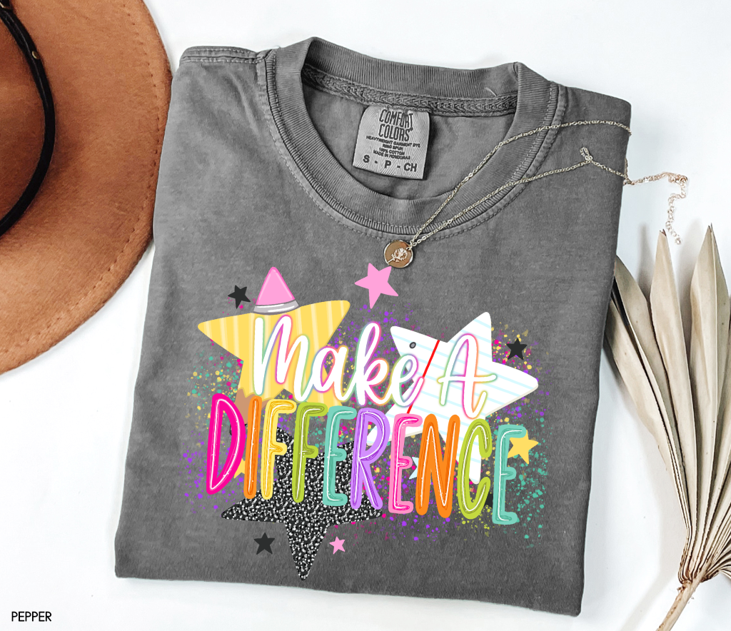 Make A Difference Teacher Adult Comfort Colors T-Shirt