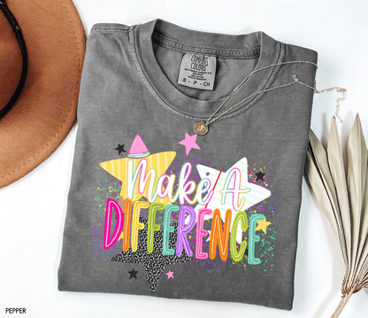 Make A Difference Teacher Adult Comfort Colors T-Shirt