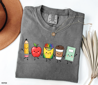 Cute School Icons Adult Comfort Colors T-Shirt