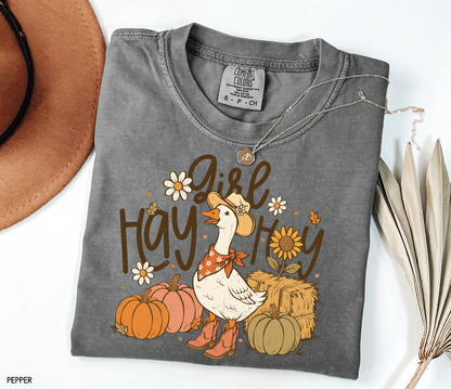 Hay Girl Hey Funny Adult Comfort Colors T-Shirt