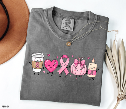 Breast Cancer Awareness Icons Adult Comfort Colors T-Shirt