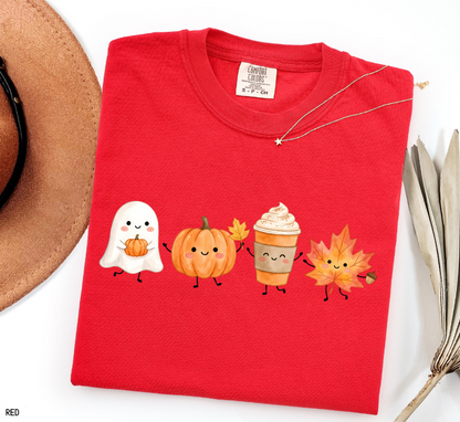 Cute Fall Ghost Adult Comfort Colors T-Shirt