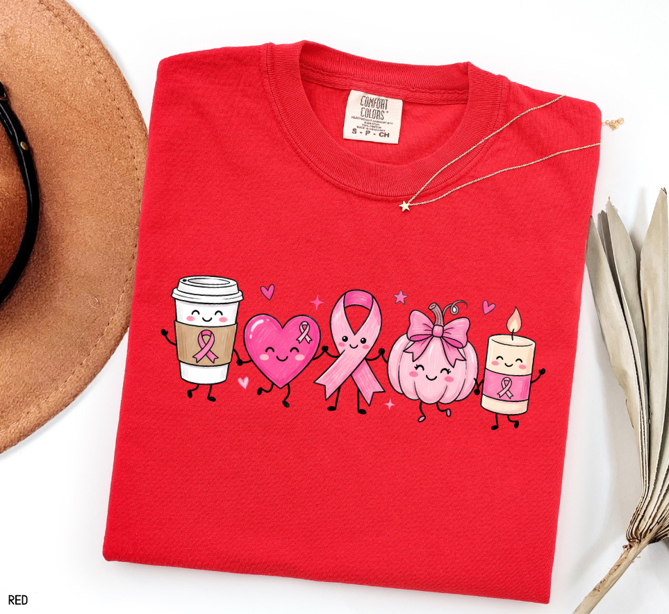 Breast Cancer Awareness Icons Adult Comfort Colors T-Shirt