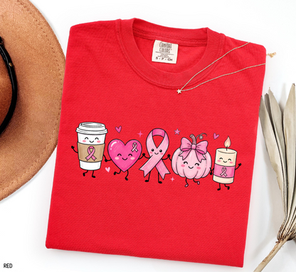 Breast Cancer Awareness Icons Adult Comfort Colors T-Shirt