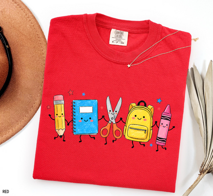 Cute Teacher Supplies Adult Comfort Colors T-Shirt