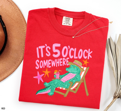 It's 5 O'Clock Somewhere Adult Comfort Colors T-Shirt