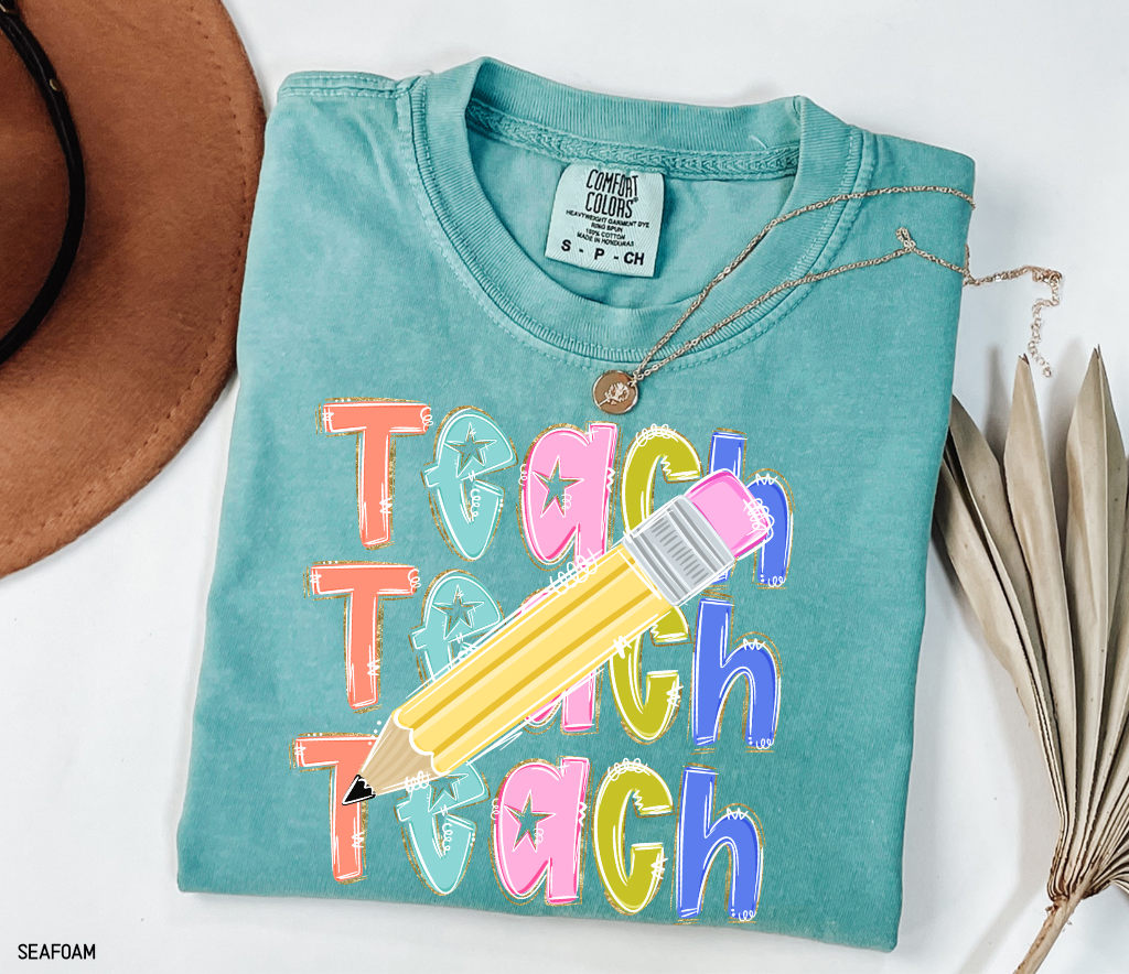 Teach Teach Teach Adult Comfort Colors T-Shirt