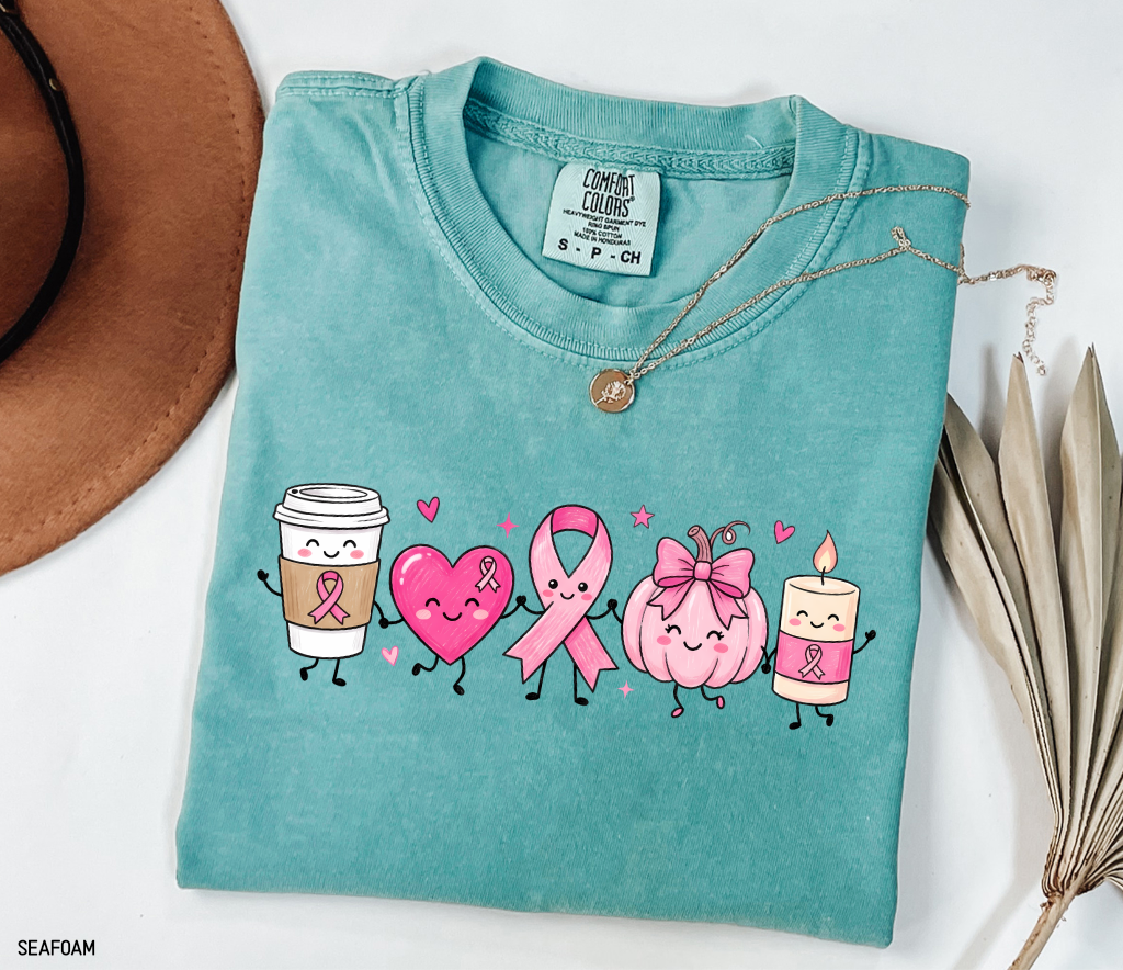 Breast Cancer Awareness Icons Adult Comfort Colors T-Shirt