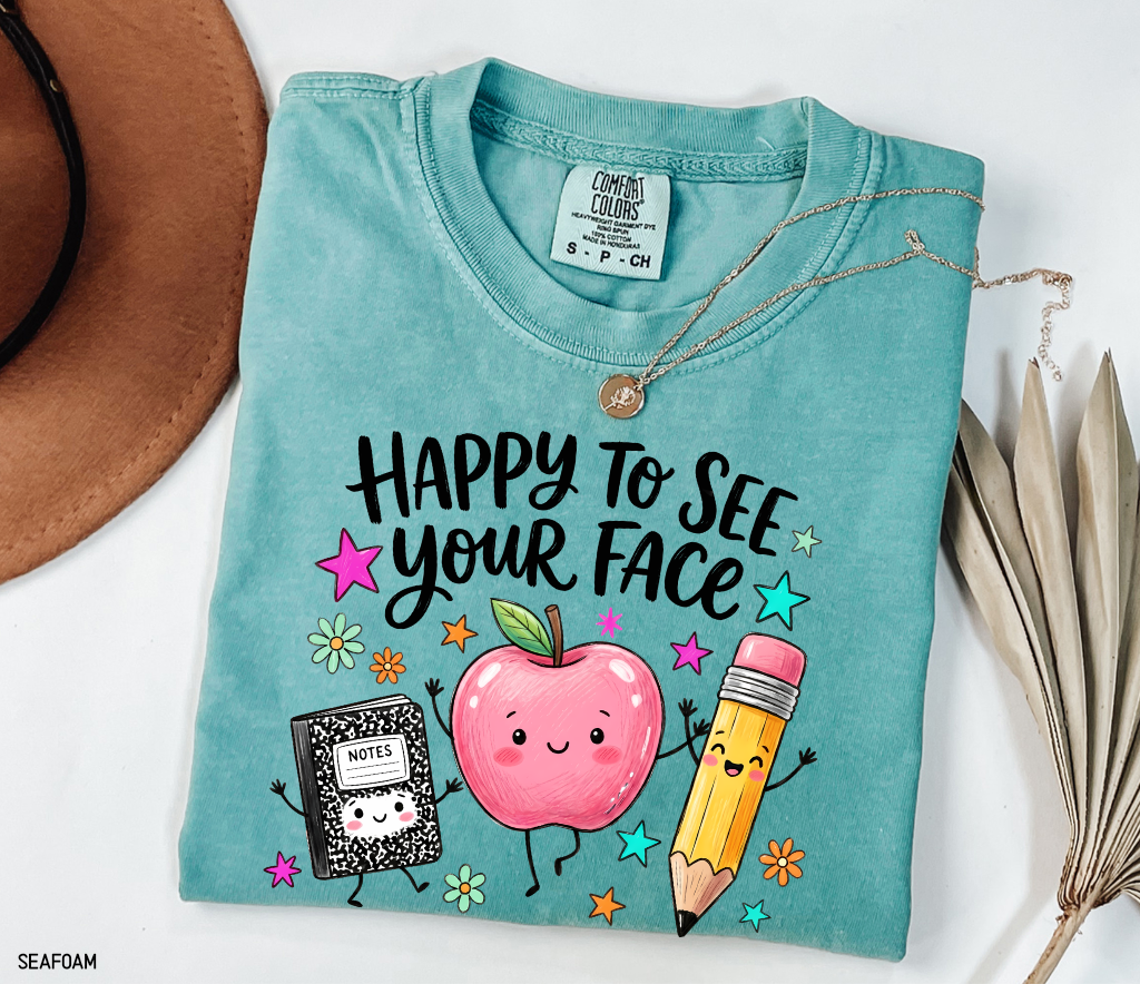 Happy to See Your Face Adult Comfort Colors T-Shirt