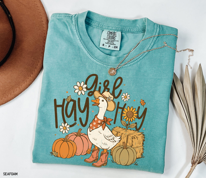 Hay Girl Hey Funny Adult Comfort Colors T-Shirt
