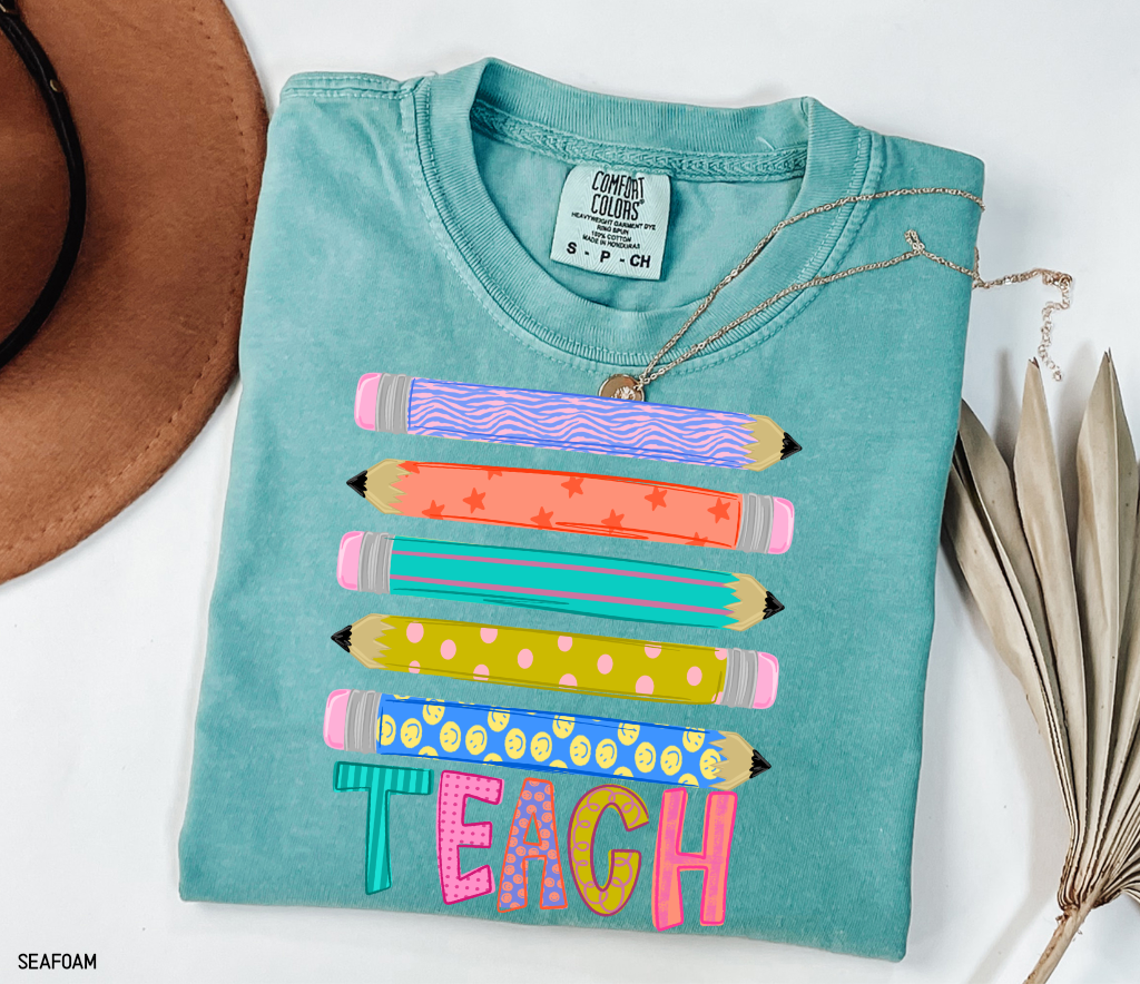 Teacher Pencil Adult Comfort Colors T-Shirt