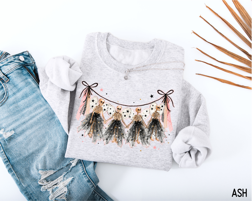 Dancing Skeleton Garland Adult Sweatshirt