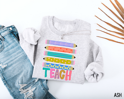 Teacher Pencil Adult Sweatshirt