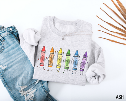 Crayons Teacher Adult Sweatshirt