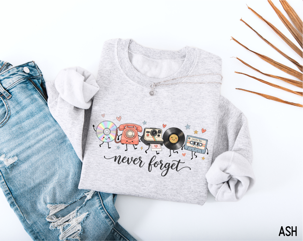 Never Forget Vintage 90s Adult Sweatshirt