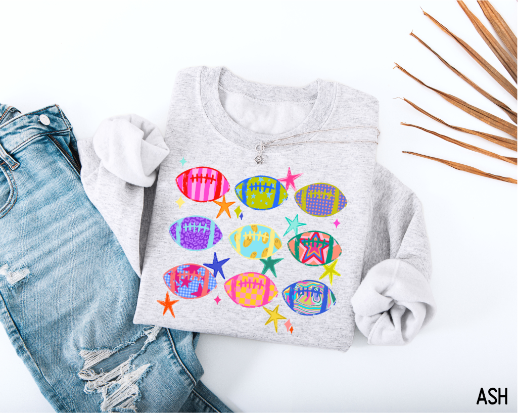 Colorful Football Adult Sweatshirt