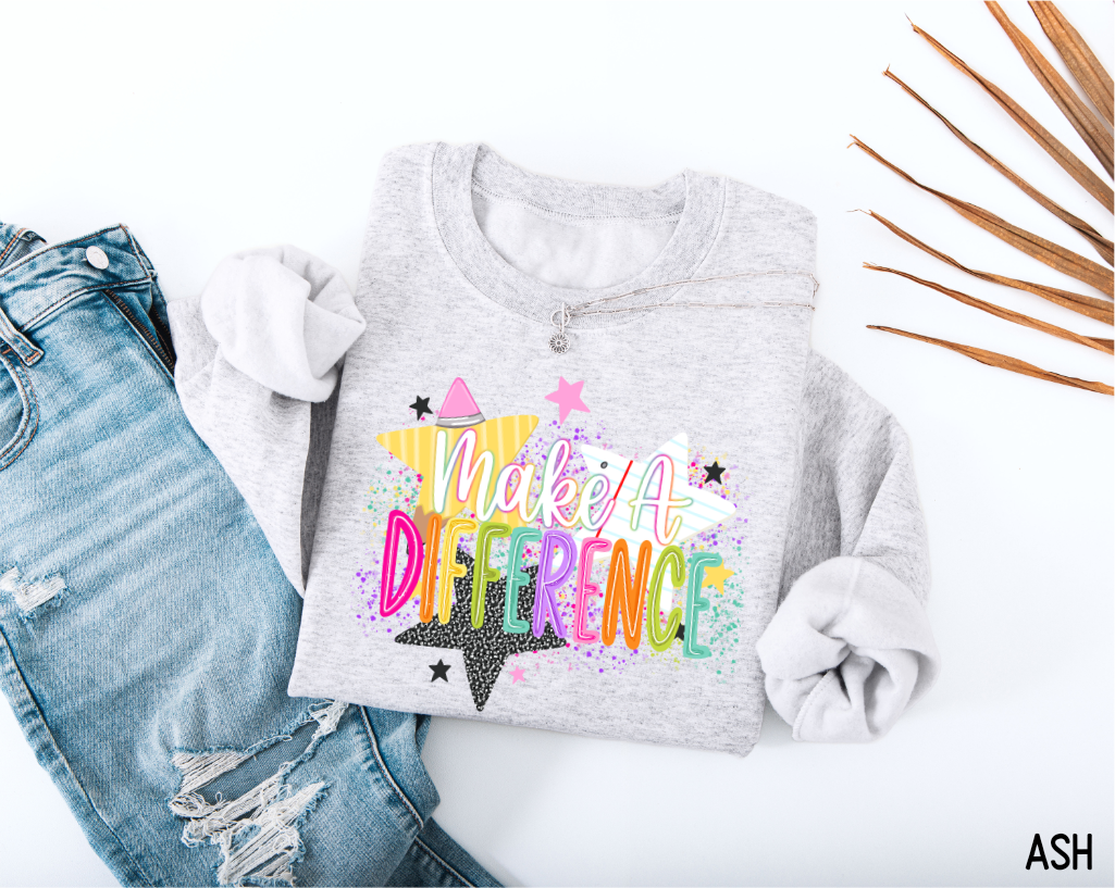 Make A Difference Teacher Adult Sweatshirt
