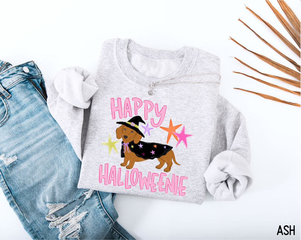 Happy Halloweenie Dachshund Adult Sweatshirt