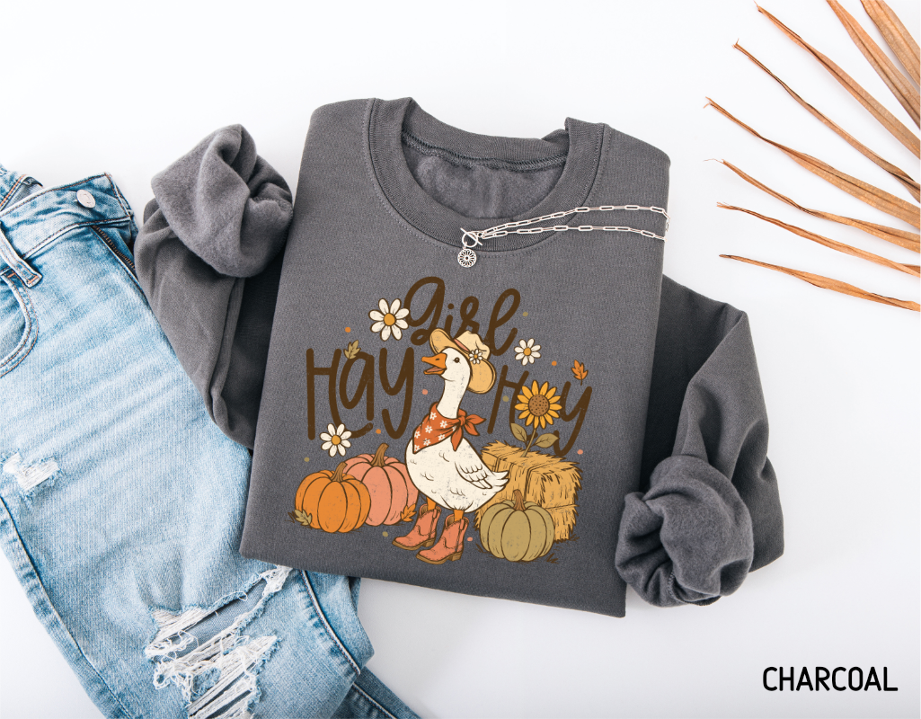 Hay Girl Hey Funny Adult Sweatshirt