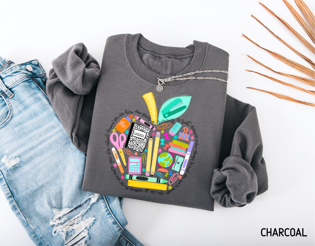 Teacher Supplies Adult Sweatshirt