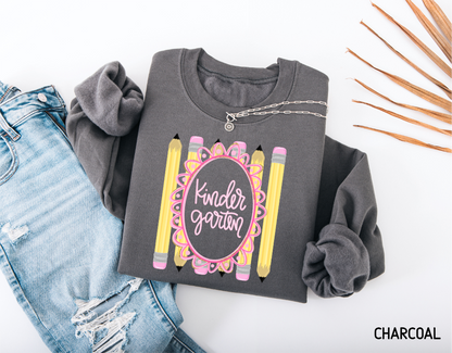 Pencil Grade Level Teacher Adult Sweatshirt