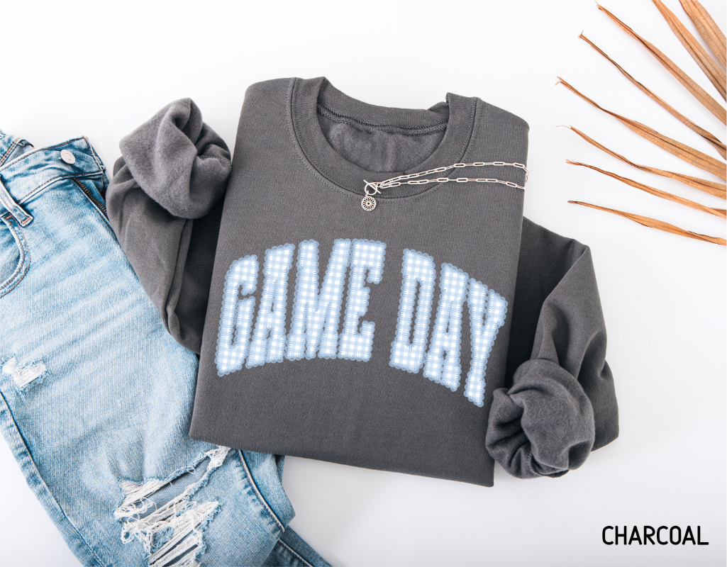 Gingham Game Day Adult Sweatshirt