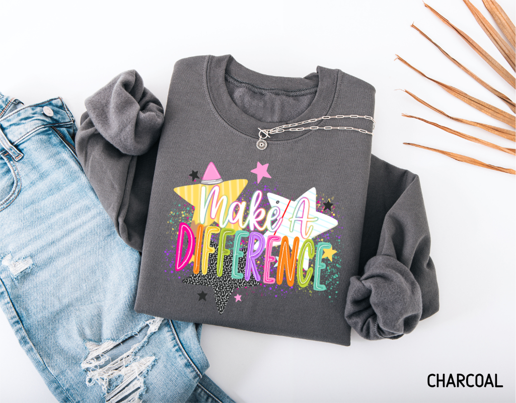 Make A Difference Teacher Adult Sweatshirt