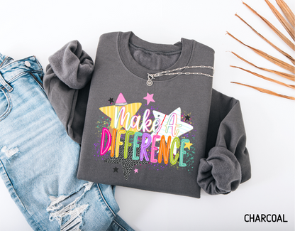 Make A Difference Teacher Adult Sweatshirt