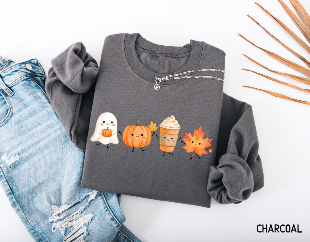 Cute Fall Ghost Adult Sweatshirt