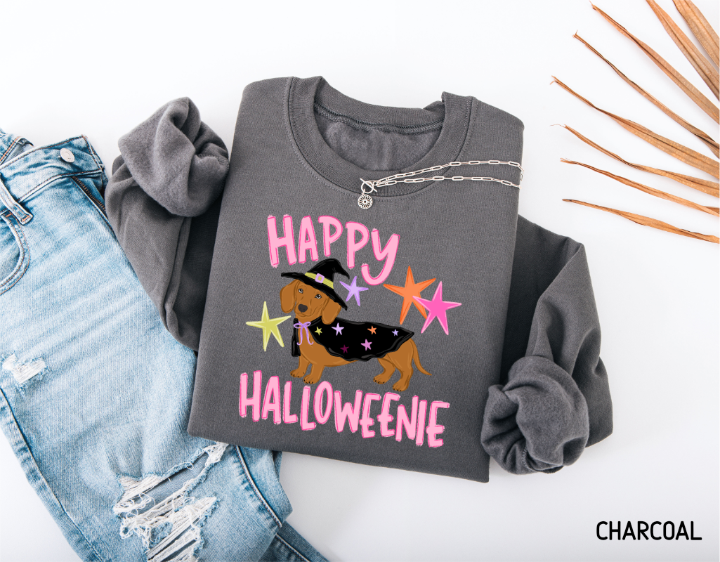 Happy Halloweenie Dachshund Adult Sweatshirt